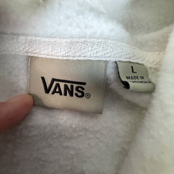 Vans Off The Wall Palm Tree Sunset Graphic White Hoodie Sweatshirt Size L - Picture 6 of 10